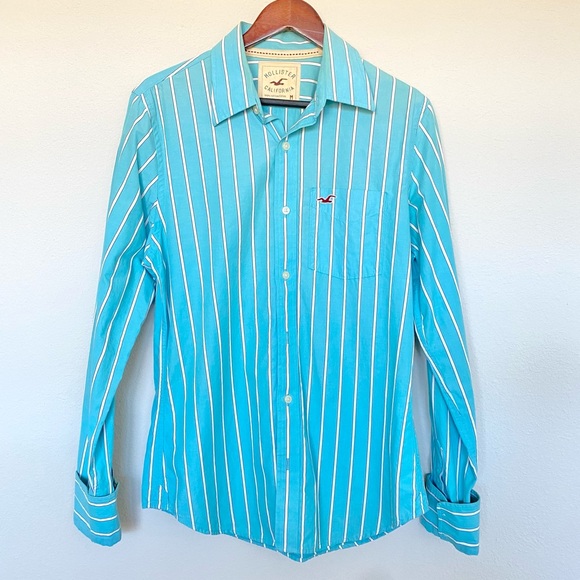 Hollister Other - HOLLISTER | Men’s Striped Button Down Shirt Medium Blue/White